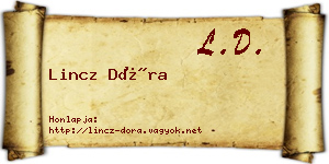 Lincz Dóra névjegykártya